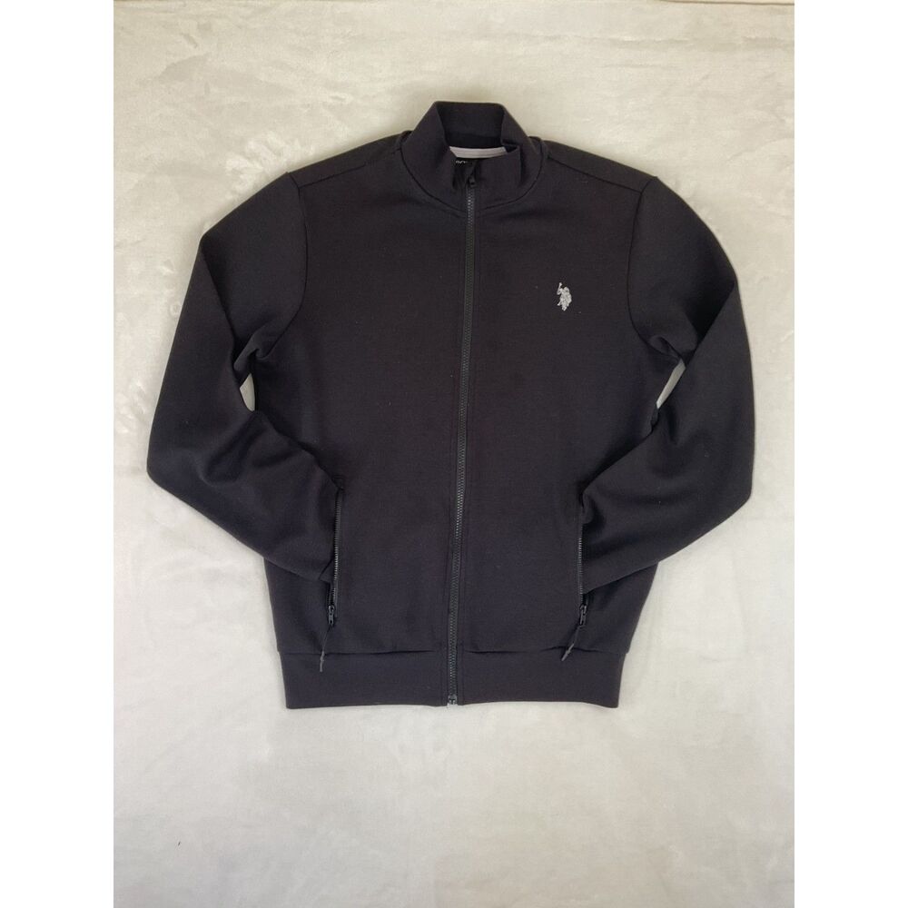 U.S. Polo Assn. Track Jacket Men's Small Black Full Zip Athleisure Sportswear